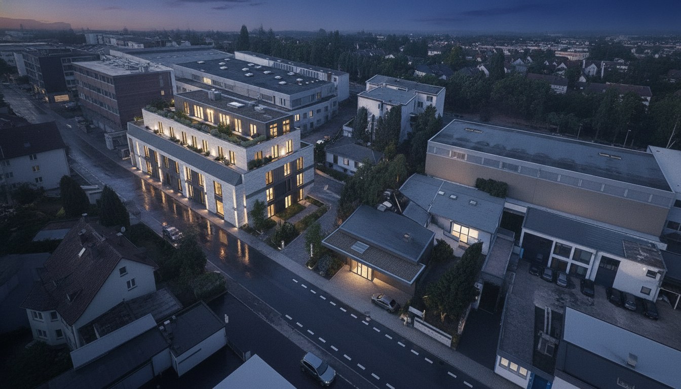 Conversion-Konzept im Bestand — blaue Stunde
